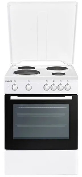Davoline DAE 400 WH Κουζίνα Ελεύθερη με Εμαγιέ Εστίες 71lt Π60εκ Λευκή