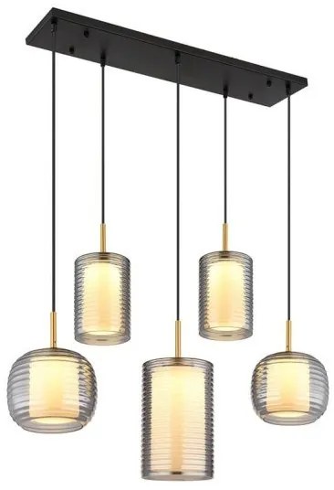 Κρεμαστό Φωτιστικό Οροφής LED 40W Μαύρο-Οπάλ Lampigna 15740-5 Globo Lighting-15740-5-Μαύρο 15740-5
