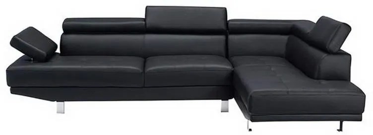 Καναπές Γωνιακός (Αριστερή Γωνία) Sector Ε989,6L 265x191x82cm H.82cm Black Wood,Metal,Artificial Leather