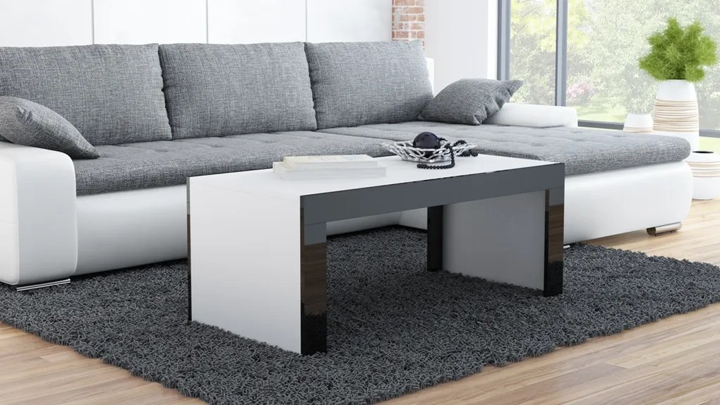 coffe table TESS white/black lath DIOMMI CAMA-TESS-BIAŁY/CZARNA LISTWA DIOMMI-60-20041