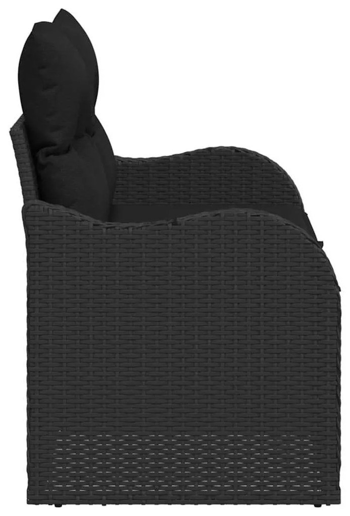 vidaXL Καναπές Κήπου Μαύρο 121 x 62 x 69εκ συνθετικό ρατάν