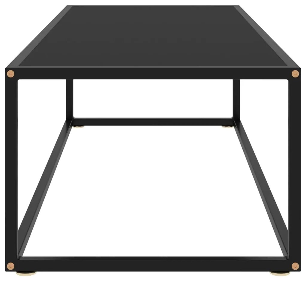 vidaXL Τραπεζάκι Σαλονιού Μαύρο 120 x 50 x 35 εκ. με Μαύρο Γυαλί