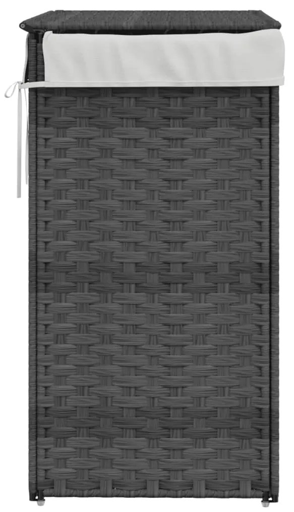 vidaXL Καλάθι Πλυντηρίου με Καπάκι Γκρι 46x33x60 εκ. Συνθετικό Ρατάν