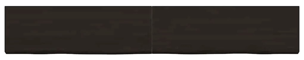 vidaXL Ράφι Τοίχου Σκούρο Καφέ 180x40x(2-4) εκ. Επεξ. Μασίφ Ξύλο Δρυός
