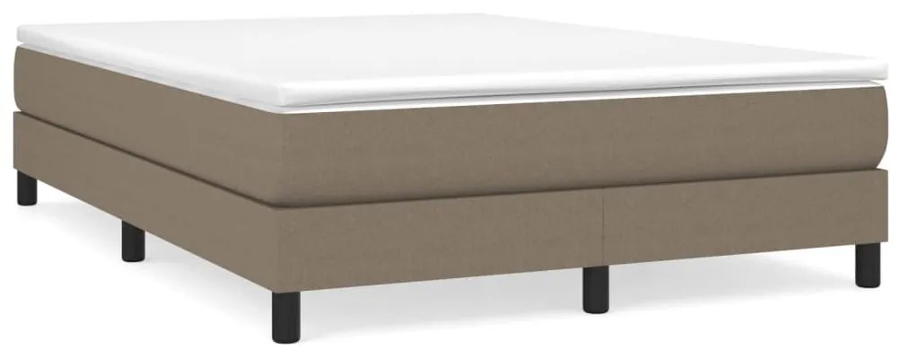 Κρεβάτι Boxspring με Στρώμα Taupe 140x190 εκ. Υφασμάτινο - Μπεζ-Γκρι