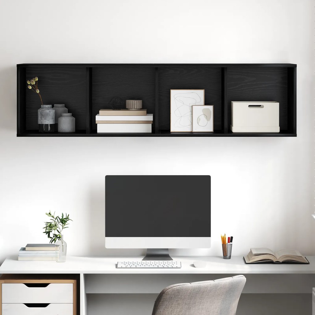 vidaXL Ντουλάπι TV Μαύρη δρυς 37 x 37 x 142.5 εκ Επεξεργασμένο ξύλο
