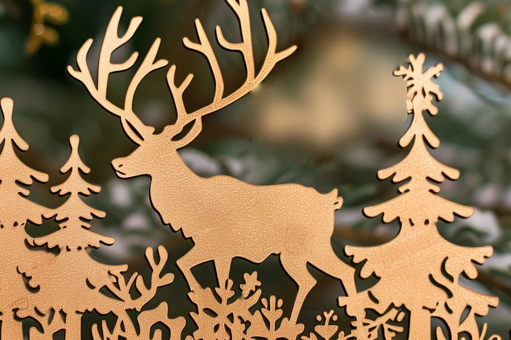 Σετ των 3 Intra απο ξύλο plywood 3mm-4mm πάχος Χριστουγεννιάτικο Δίασταση 4x4 cm INTRAFABR-102761134