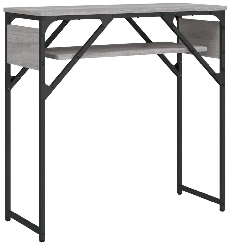 vidaXL Τραπέζι Κονσόλα με Ράφι Γκρι Sonoma 75x30x75 εκ. Επεξεργ. Ξύλο