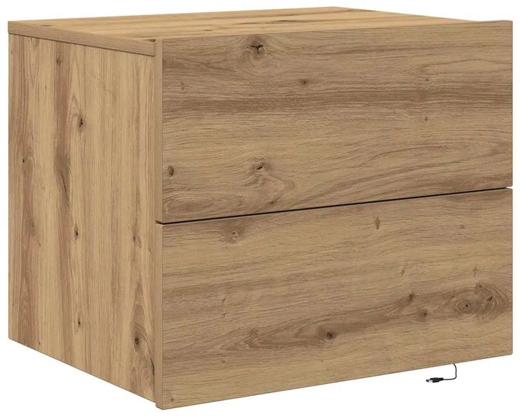 vidaXL Τοίχου κομοδίνο με συρτάρι with artisan δρυς 50 x 39 x 41 εκ.