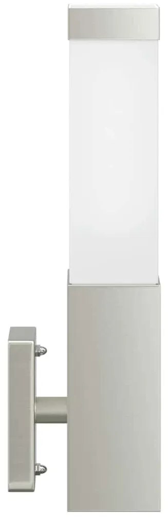 vidaXL Φωτιστικό Τοίχου Για Εξωτερικούς Χώρους Ασημί 10.5 x 6 x 33 εκ