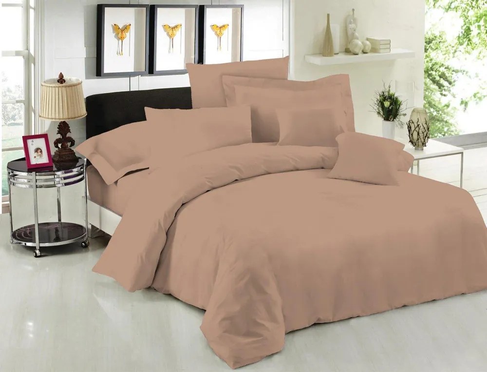 Σεντόνι Υπέρδιπλο 245x270 Μεμονωμένο LeBlanc Polycotton Light Brown