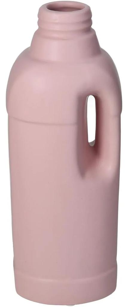 Βάζο ArteLibre Μπουκάλι Ροζ Κεραμικό 9.3x8.8x25.5cm