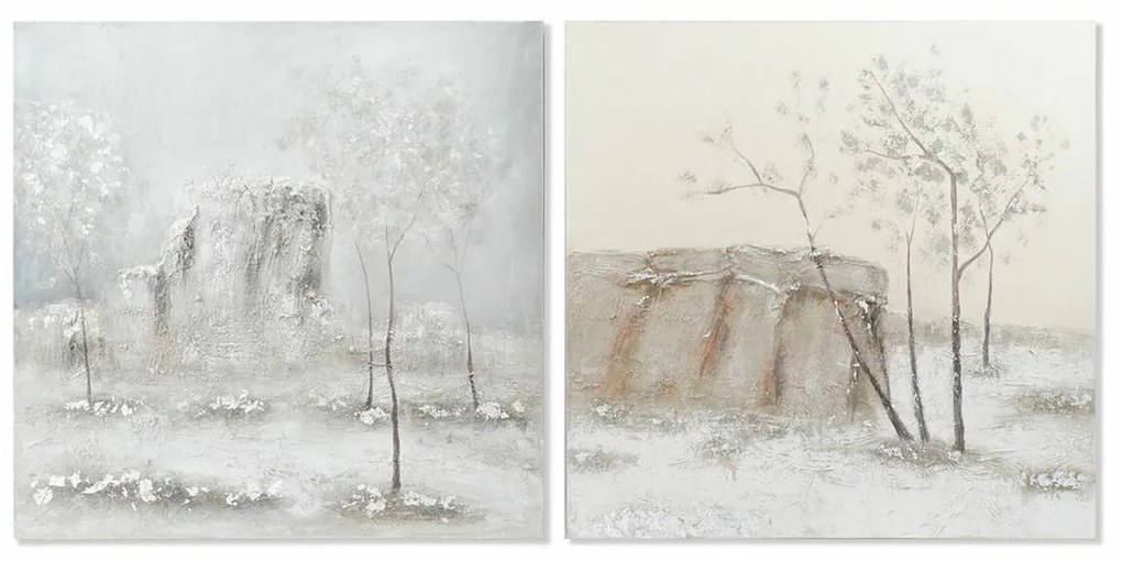 Καμβάς DKD Home Decor Τζίντζερ Καμβάς 100 x 3,8 x 100 cm (2 Τεμάχια)