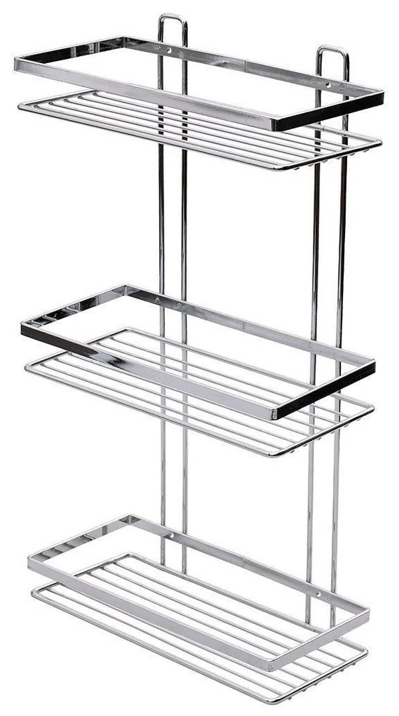 Estia Εταζέρα Elegant Μεταλλική Ίσια 3 Θέσεων 46x25x12.5cm Χρωμίου