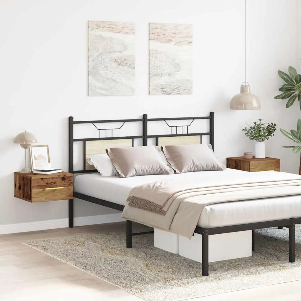 vidaXL Κομοδίνο 2 pcs Παλαιό ξύλο 35 x 35 x 20 εκ Επεξεργασμένο ξύλο