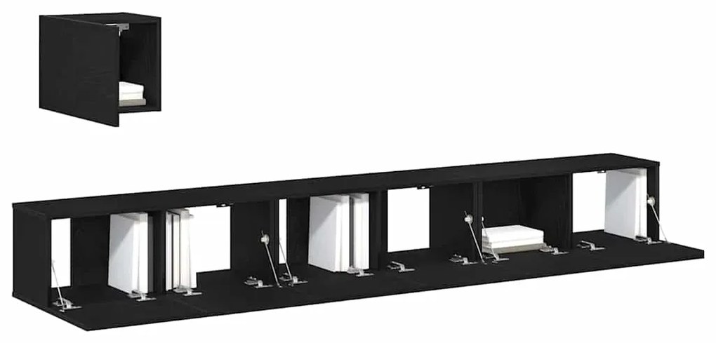vidaXL Σετ επίπλου τηλεόρασης 4 pcs Μαύρη δρυς 80 x 30 x 30 εκ