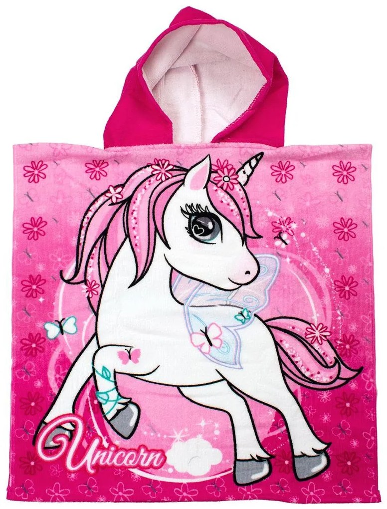 Πόντσο Θαλάσσης Quick Dry Unicorn 24 50X100 Pink 100% Microfiber - DIMcol