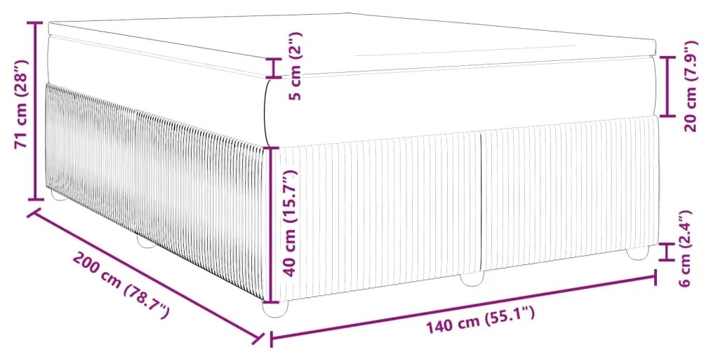 ΚΡΕΒΑΤΙ BOXSPRING ΜΕ ΣΤΡΩΜΑ ΣΚΟΥΡΟ ΜΠΛΕ 140X200 ΕΚ. ΒΕΛΟΥΔΙΝΟ 3285648