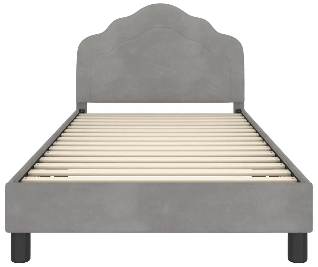 vidaXL Κρεβάτι Παιδικής Κρεβατοκάμαρας με Κεφαλάκι Ανοιχτό γκρι