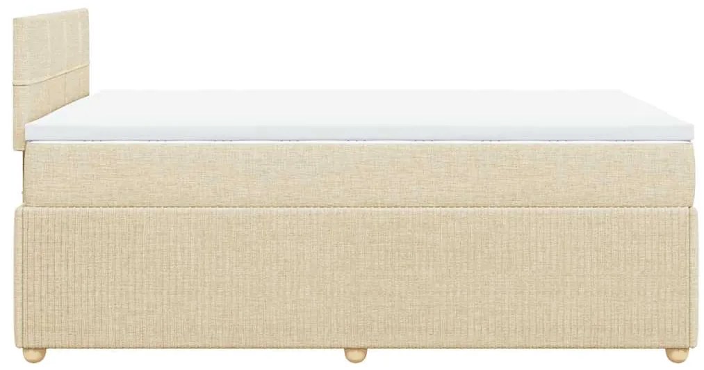 vidaXL Κρεβάτι Boxspring με Στρώμα Κρεμ 120x190 εκ. Υφασμάτινο