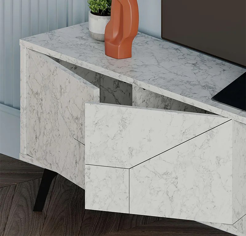 Έπιπλο τηλεόρασης Dune Megapap χρώμα λευκό αντικέ 180x29,6x50εκ.