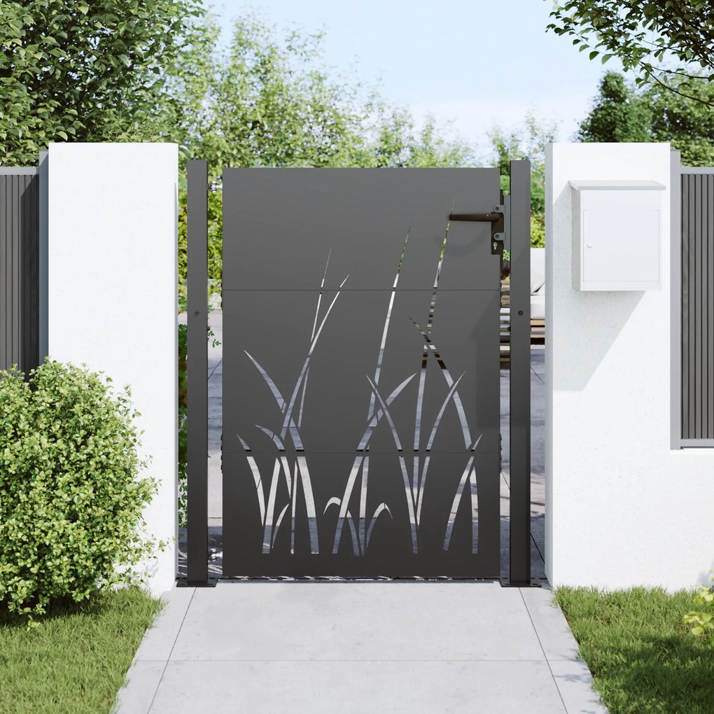 vidaXL Πύλη Κήπου, Πύλη Κήπου 105x75 εκ. Από χάλυβα Corten με σχέδιο γρασιδιού