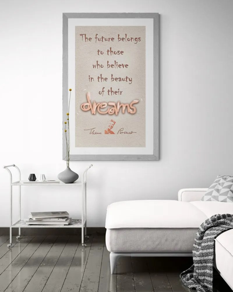 Αφίσα με παρπαστού Ενθαρρυντικά γνωμικά για όνειρα - Ελέανορ Ρούσβελτ - 20x30 black