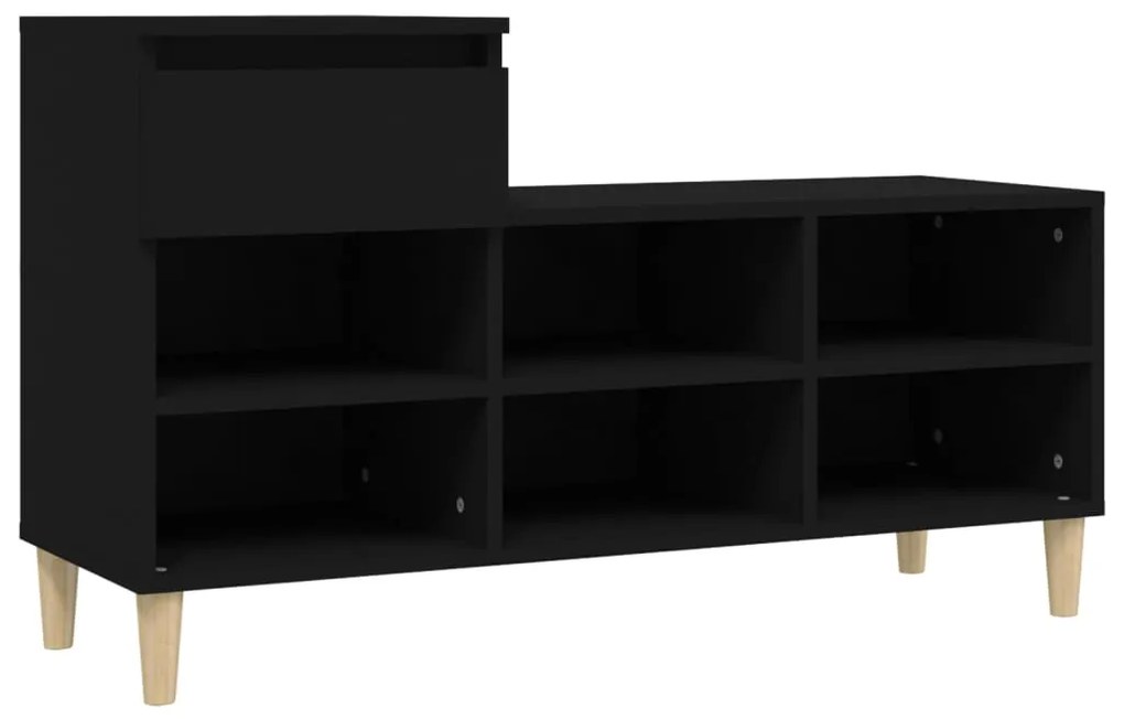 vidaXL Παπουτσοθήκη Μαύρο 102x36x60 εκ. από Επεξεργασμένο Ξύλο