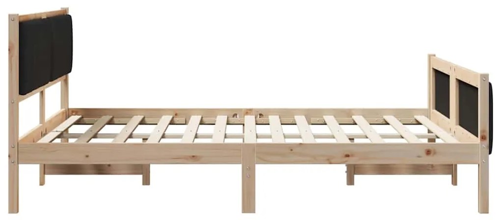 vidaXL Σκελετός Κρεβατιού με κεφαλάρι Καφέ και μαύρο 150 x 200 cm