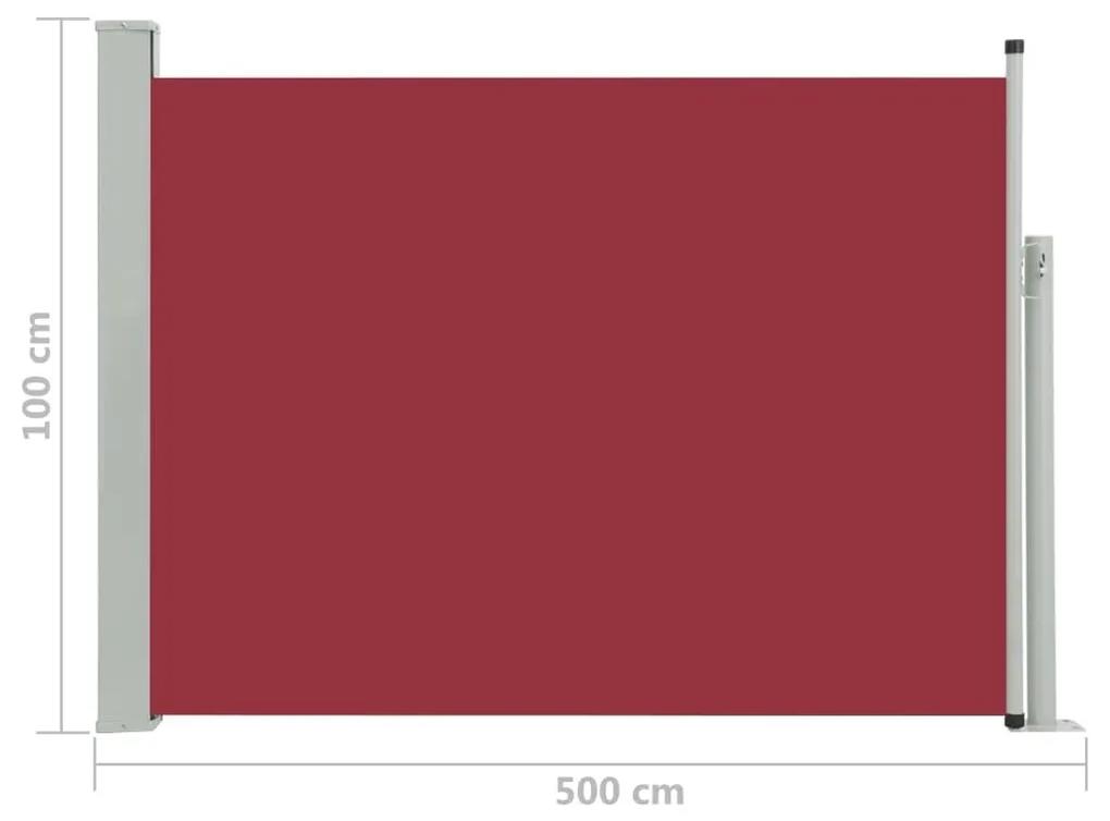 Σκίαστρο Πλαϊνό Συρόμενο Βεράντας Κόκκινο 100 x 500 εκ. - Κόκκινο