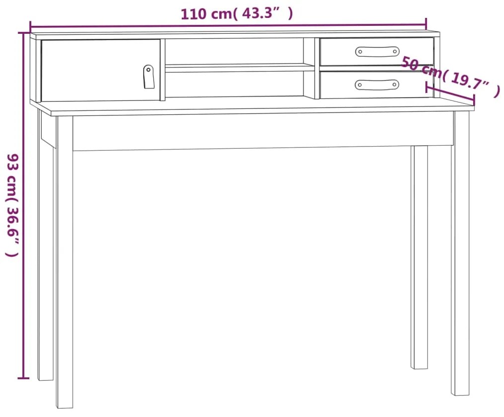 Γραφείο 110 x 50 x 93 εκ. από Μασίφ Ξύλο Πεύκου - Καφέ