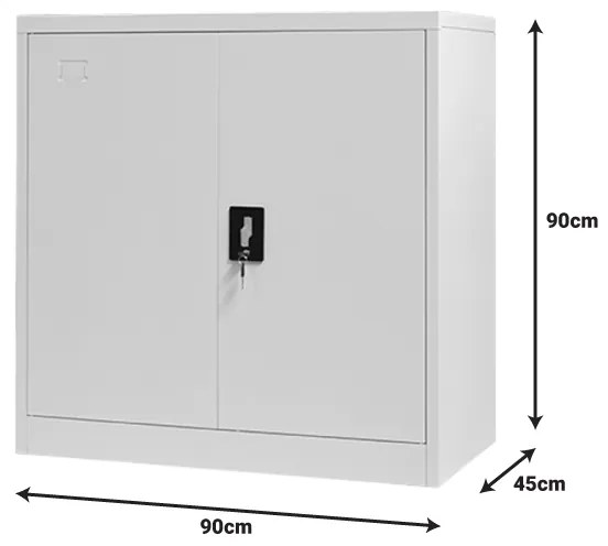 Ντουλάπι Armon pakoworld ανοιχτό γκρι αλουμίνιο 90x45x90εκ (1 τεμάχια)