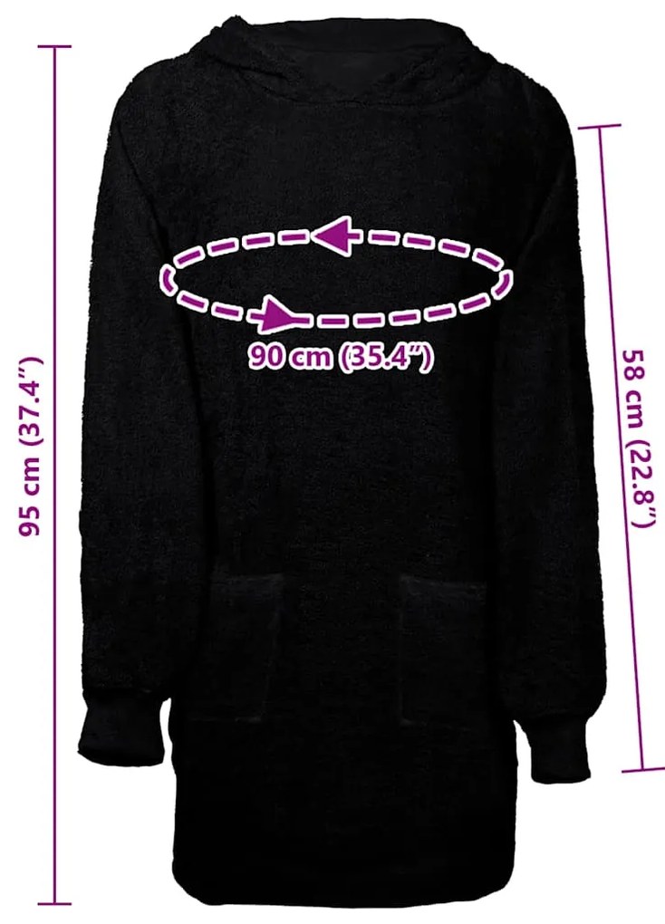 vidaXL Φούτερ-κουβέρτα KINN Μαύρο L Βαμβάκι