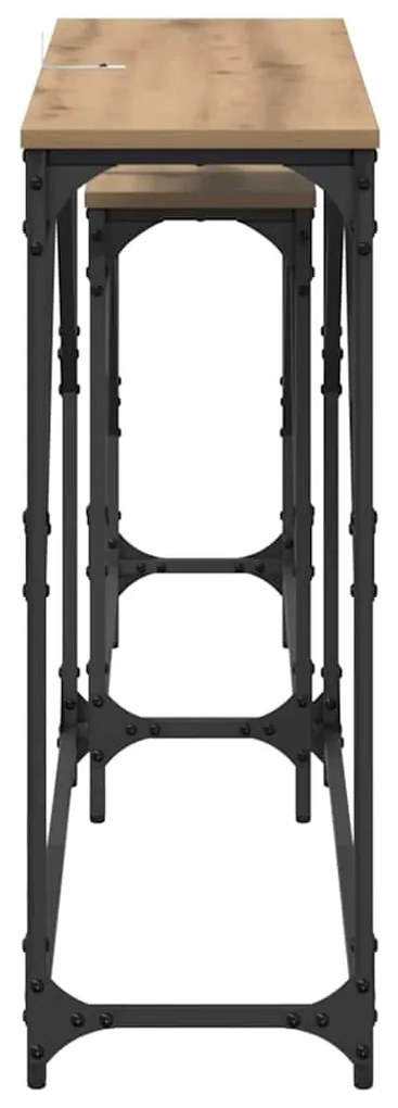 vidaXL Τραπέζι κονσόλας 2 pcs Artisan Oak 100 x 28 x 75 εκ.