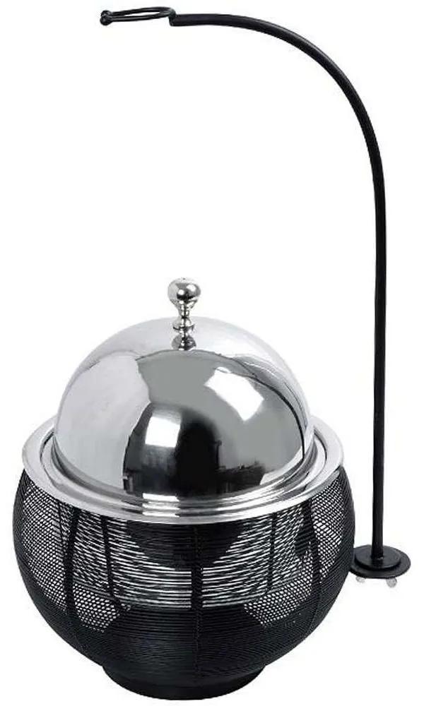 Φοντύ Με Βάση Για Καπάκι Chafing Dish TAF111 25x25x30/49cm 1,5lt Silver-Black Espiel Ατσάλι, Αλουμίνιο