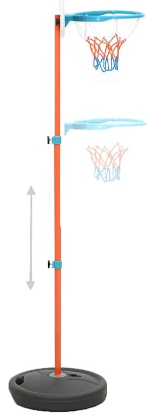 vidaXL Σετ Παιδικής Μπασκέτας Φορητή Ρυθμιζόμενη 133-160 εκ.