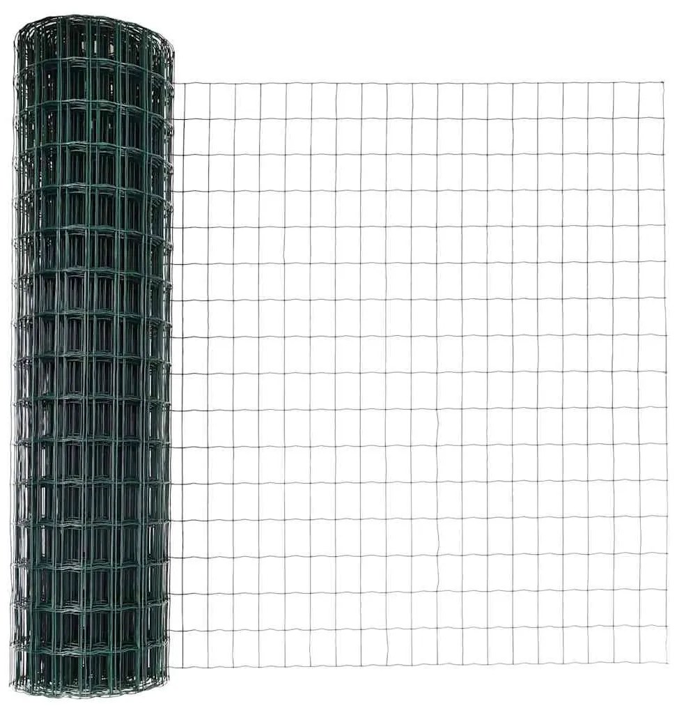 vidaXL Σετ Φράχτη Κήπου Πράσινο 25 x 1 μ Χάλυβας & PVC