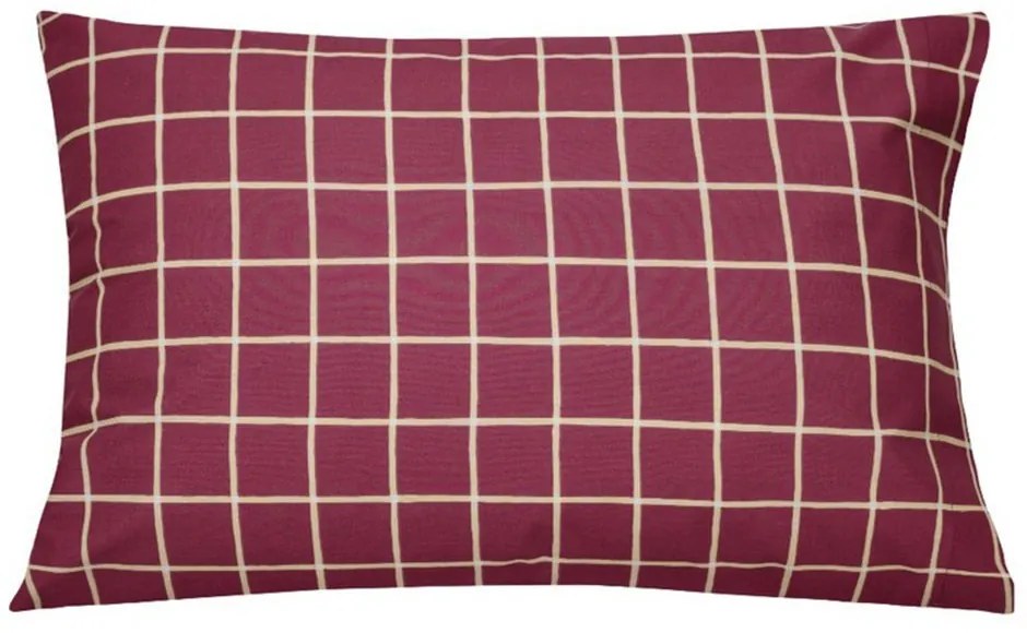 Μαξιλαροθήκες Valia 05A (Σετ 2τμχ) Bordo-Beige Kentia 50Χ70 100% Βαμβάκι