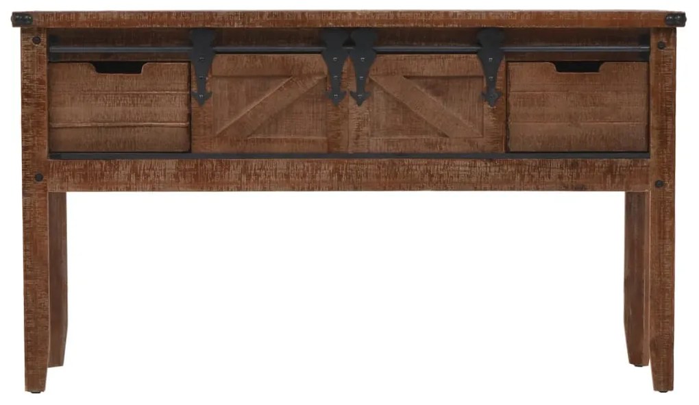 vidaXL Τραπέζι Κονσόλα Καφέ 131 x 35,5 x 75 εκ. από Μασίφ Ξύλο Ελάτης