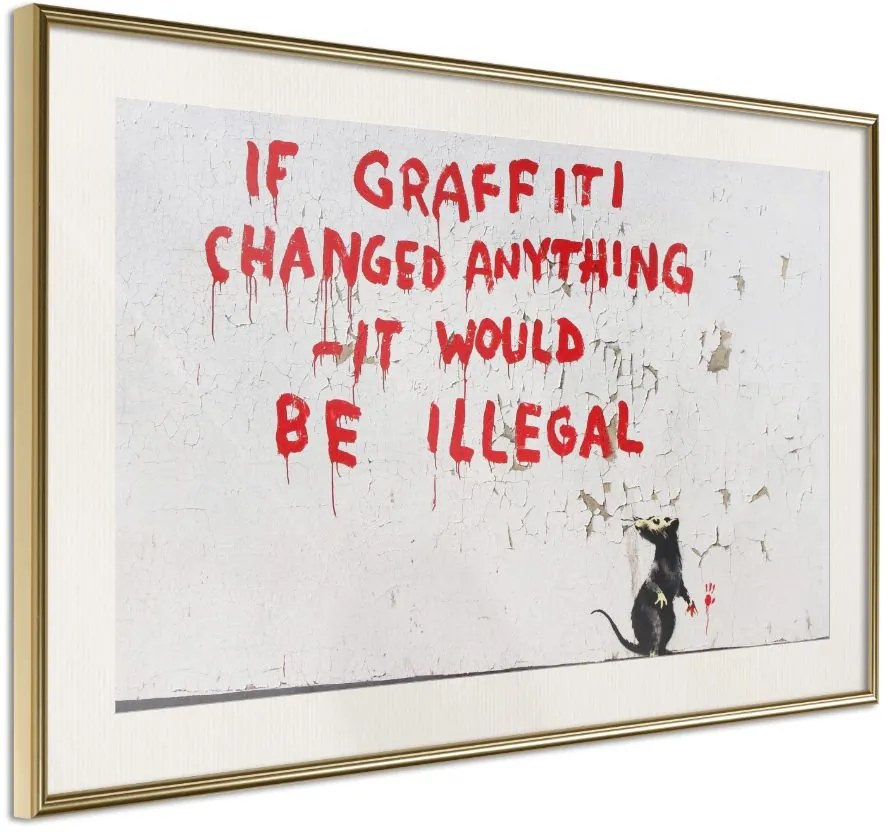 Αφίσα - Banksy: If Graffiti Changed Anything - 60x40 - Χρυσό - Με πασπαρτού