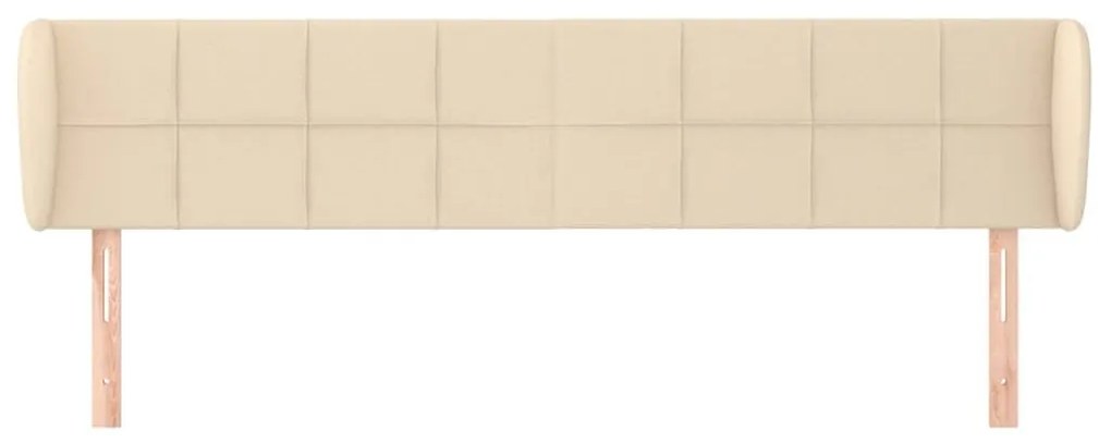 Κεφαλάρι με Πτερύγια Κρεμ 163x23x78/88 εκ. Υφασμάτινο - Κρεμ