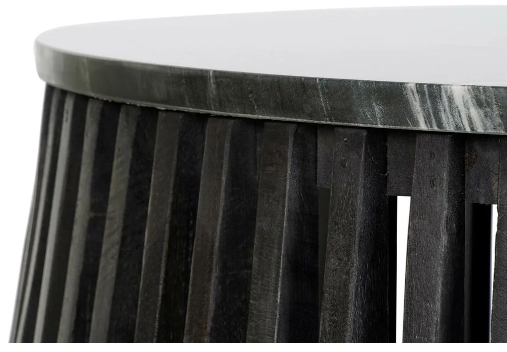 Βοηθητικό Τραπέζι DKD Home Decor Μαύρο Μάρμαρο 90 x 90 x 45 cm Ξύλο από Μάνγκο