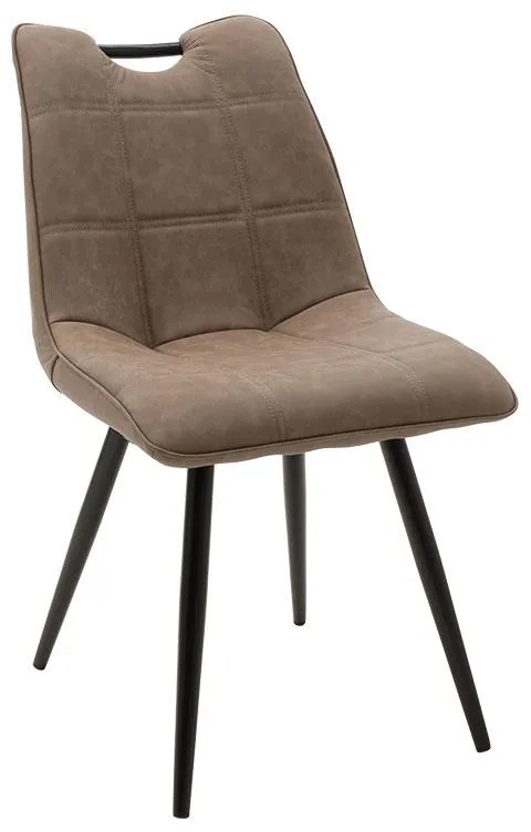 Καρέκλα Nely PU καφέ antique-μαύρο πόδι 47x61x85 εκ.