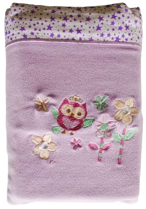 Isadore Lorraine Κουβέρτα Fleece με Κέντημα Bebe 110×160 - Pink Owl
