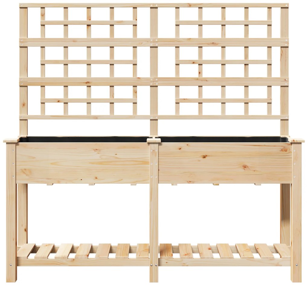 vidaXL Γλάστρα Κήπου Μπεζ 161 x 46 x 152.5 εκ. Στερεό ξύλο έλατου