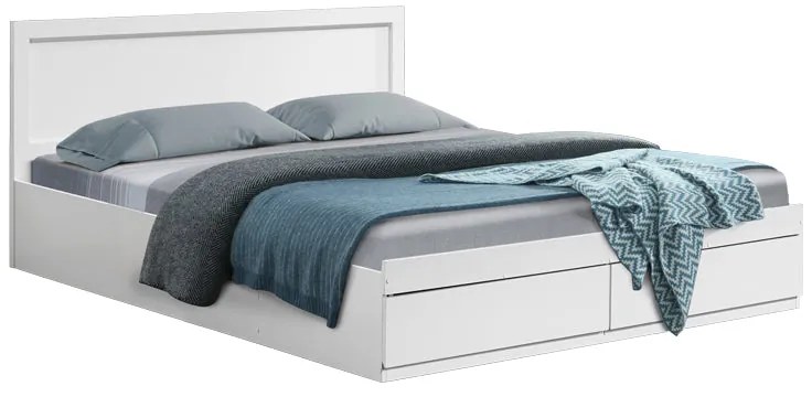 Κρεβάτι Olympus pakoworld με συρτάρι σε λευκή απόχρωση 150x200εκ