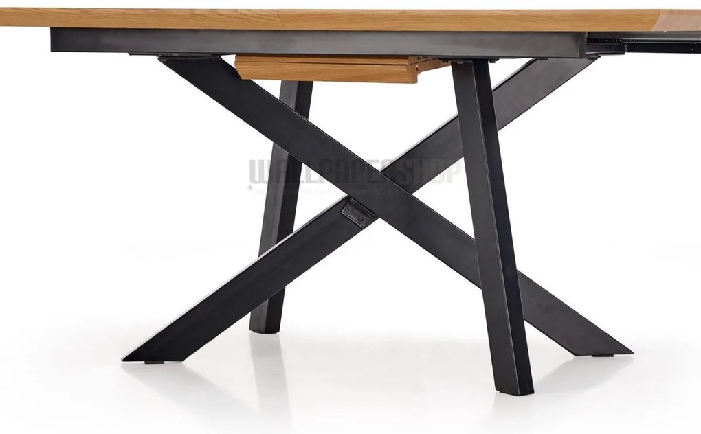 Cap Ανοιγόμενη Τραπεζαρία Μελί / Μαύρο 160-200x90x76