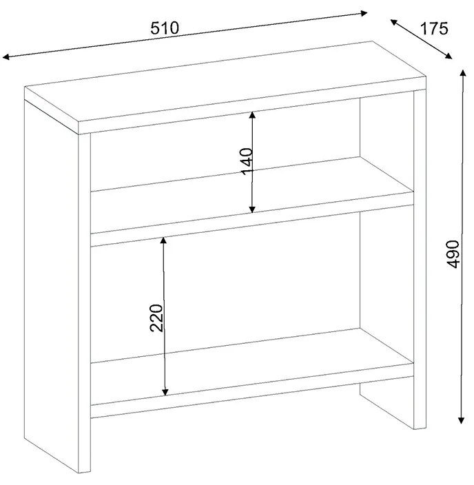 ΤΡΑΠΕΖΑΚΙ ΒΟΗΘΗΤΙΚΟ SILVANUS MEGAPAP ΧΡΩΜΑ ΛΕΥΚΟ 51X17,5X49ΕΚ.