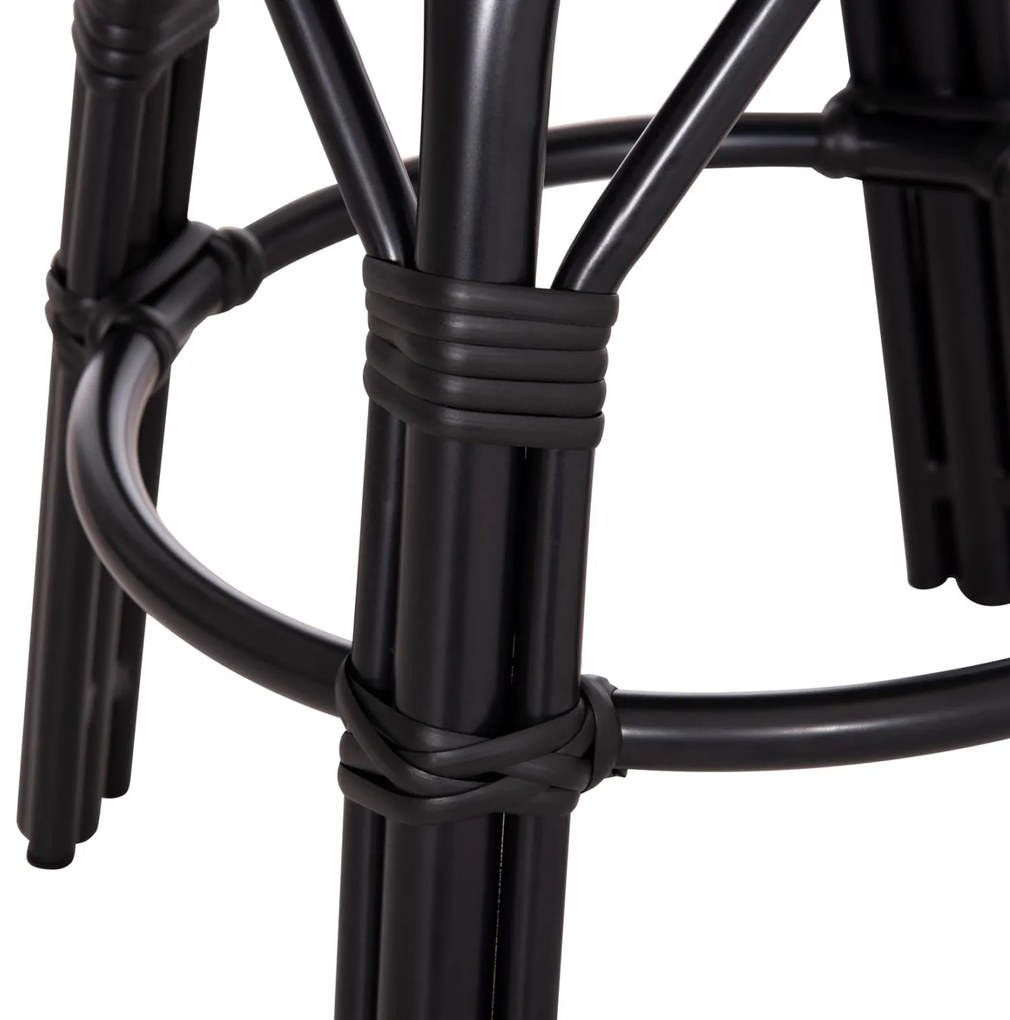 Σκαμπό CHINO C6285.02 Μαύρο Αλουμινίου Bamboo Look με Textilene Φ36x46Υ εκ. 36x36x46 εκ.