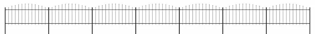 vidaXL Κάγκελα Περίφραξης με Λόγχες Μαύρα (0,5-0,75)x11,9 μ. Ατσάλινα